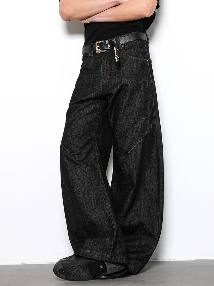 LOOSE FIT RAW EDGE BAGGY JEANS