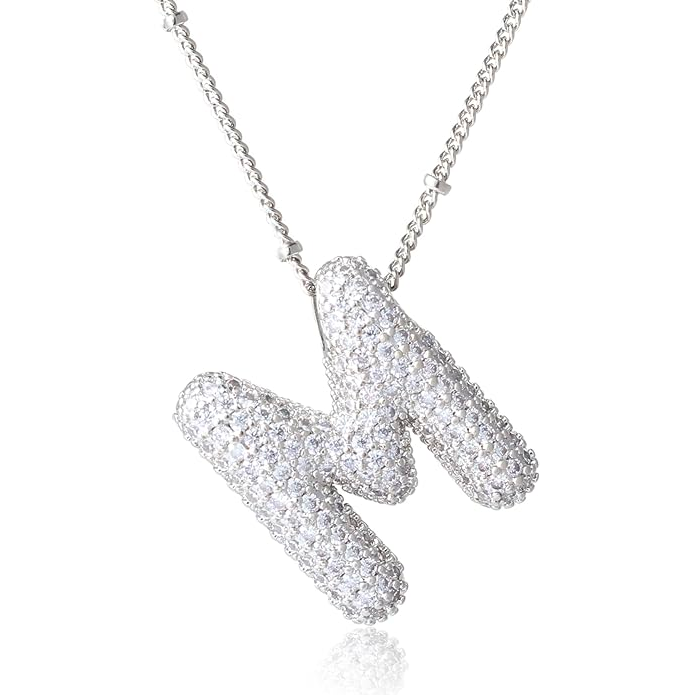 ICY CRYSTAL INITIAL NECKLACE (SILVER)