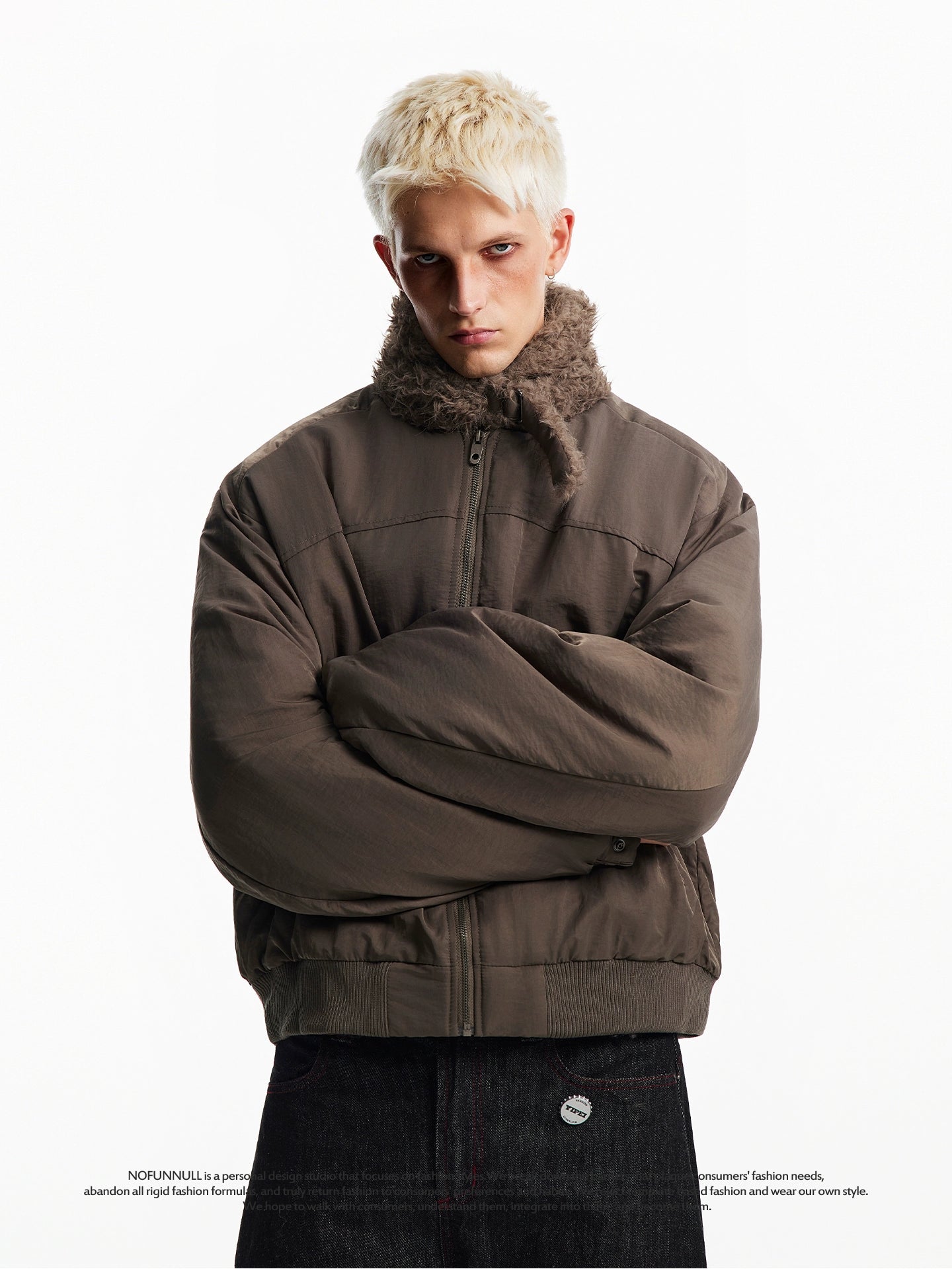 FUR PADDED BOMBER JACKET