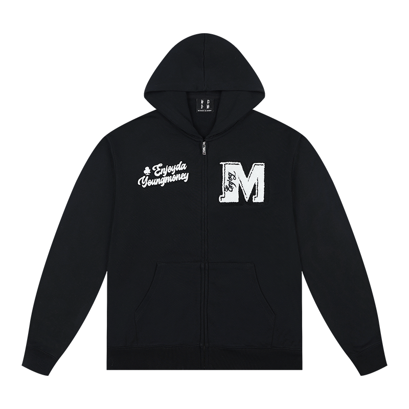 MEDM EMBROIDERY ZIPPED HOODIE