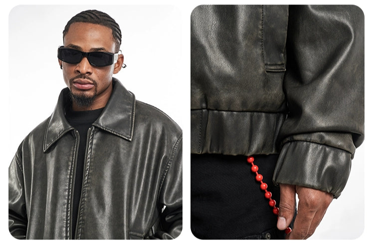 VINTAGE PU LEATHER JACKET