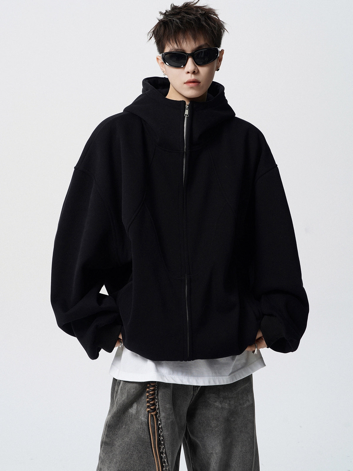 HIGH NECK JIPPED HOODIE