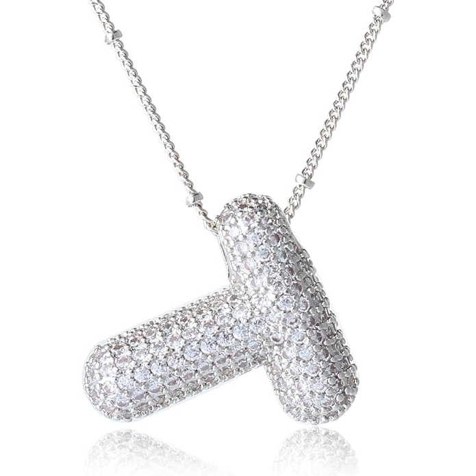 ICY CRYSTAL INITIAL NECKLACE (SILVER)