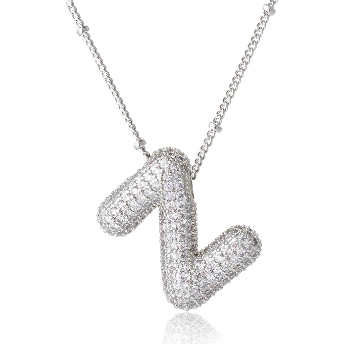 ICY CRYSTAL INITIAL NECKLACE (SILVER)