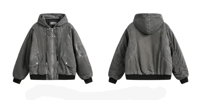 WASHED BOMBER PADDED JACKET