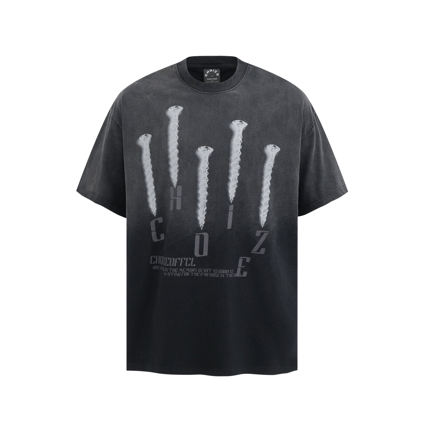 NAIL GRADIENT WASHED DISTRESSED T-SHIRT