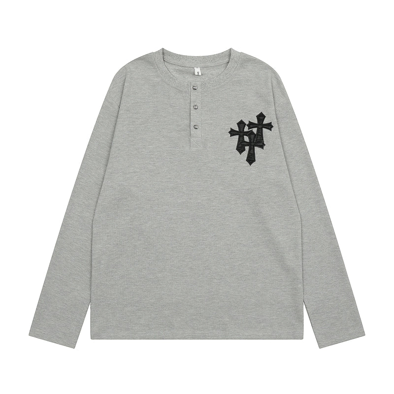 CROSS PATCH WAFFLE LONG T-SHIRT