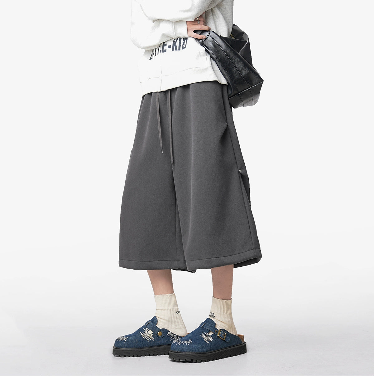 WIDE FIT SWEAT CULOTTE SHORTS