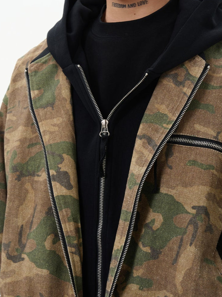 LAYERED HOODIE CAMO MA-1