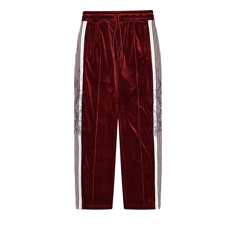 EMBROIDERY VELOUR TRACK PANTS