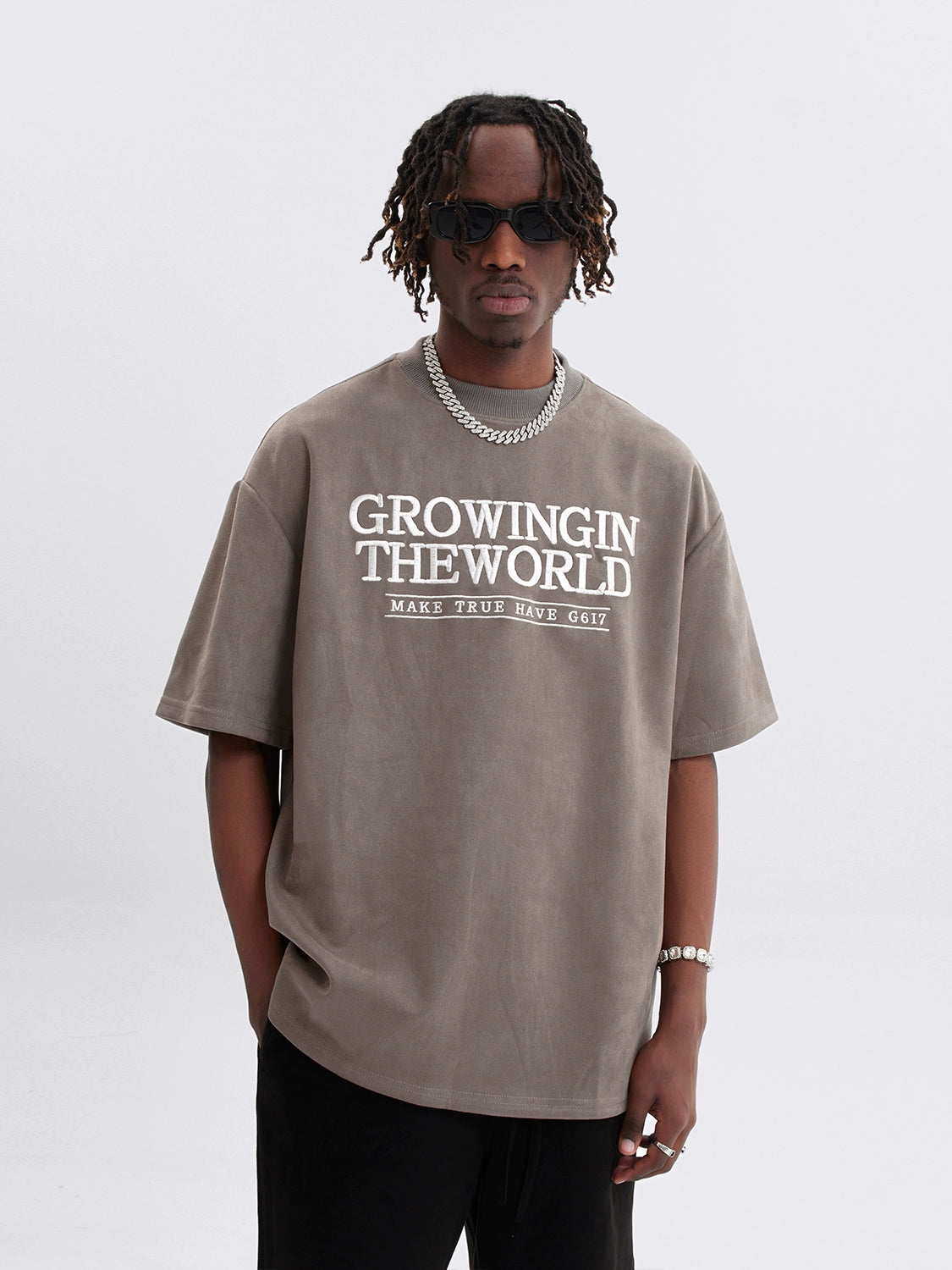 EMBROIDERY SUEDE T-SHIRTS