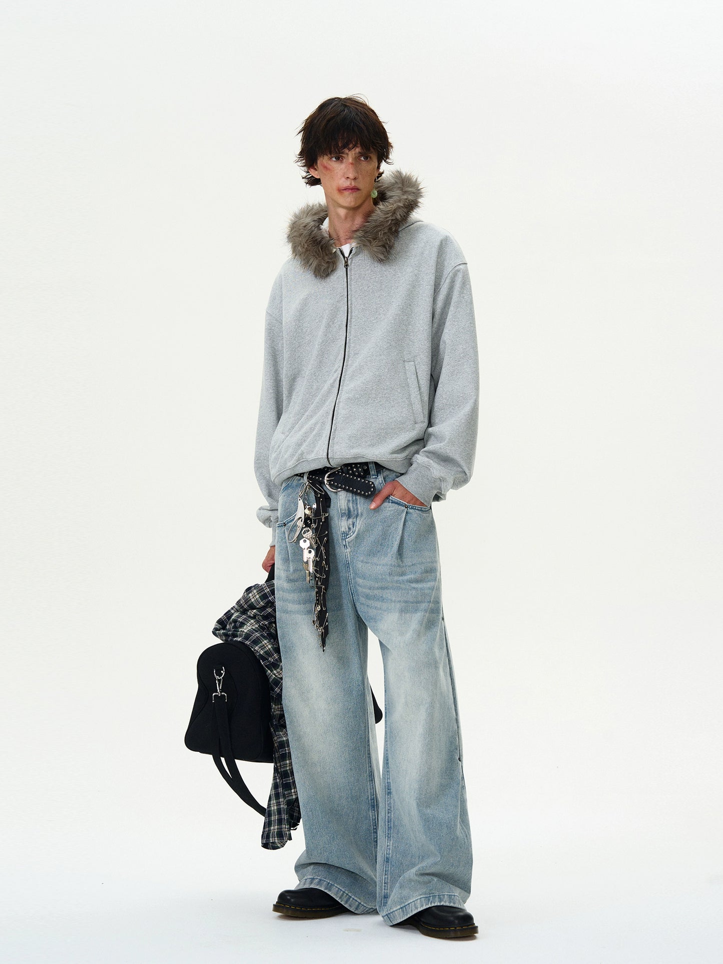 FUR ZIPPED HOODIE