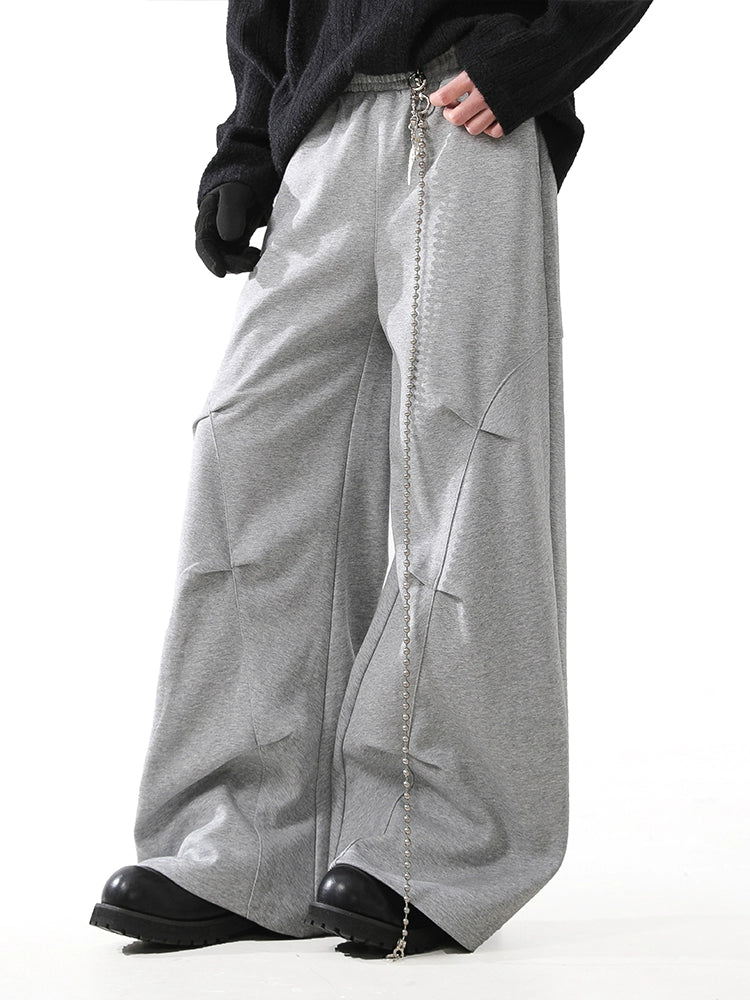 STRUCTURED PLEAT BAGGY SWEAT PANTS