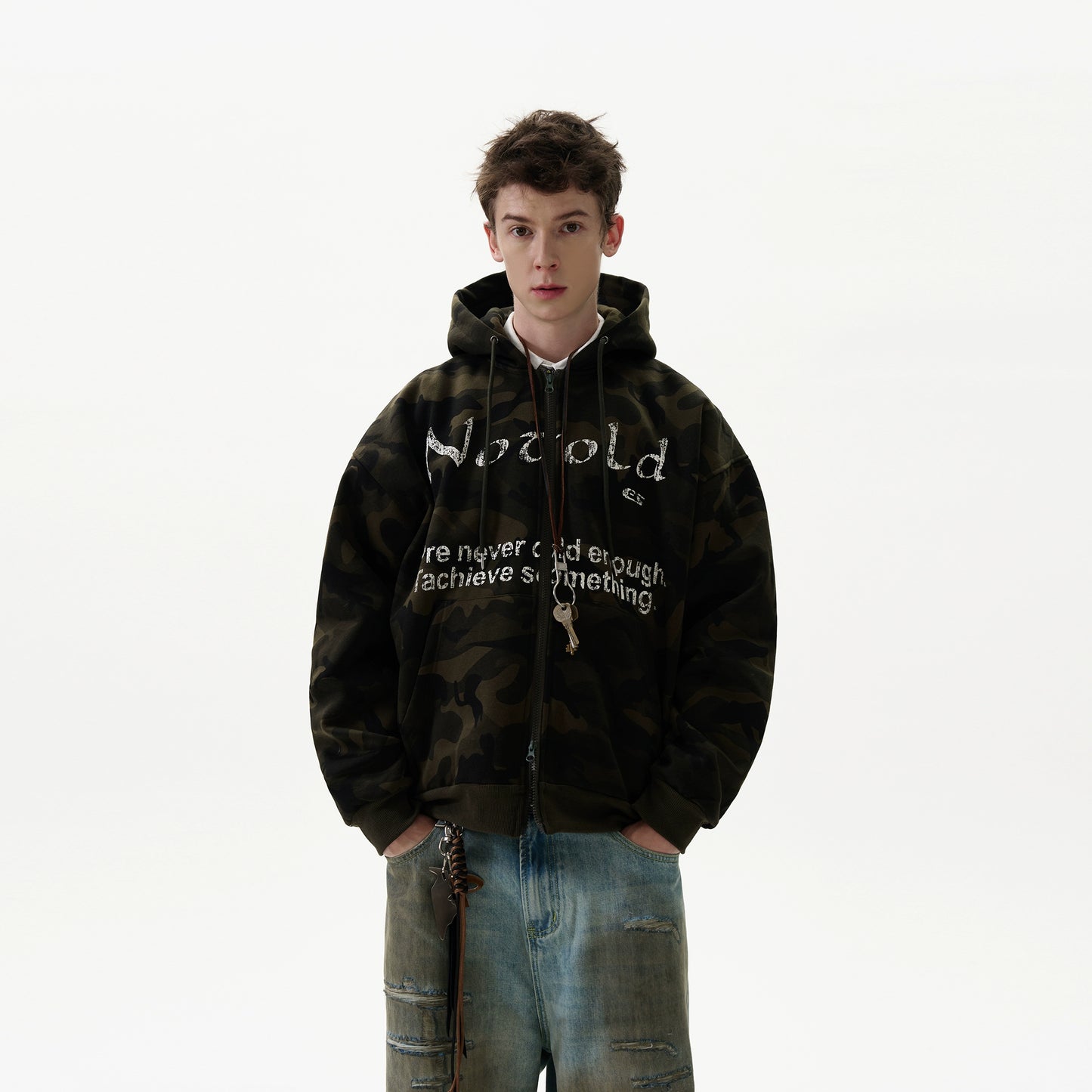 RETRO CAMOUFLAGE HOODED JACKET