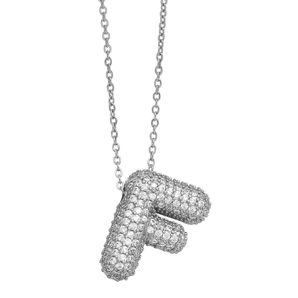 ICY CRYSTAL INITIAL NECKLACE (SILVER)
