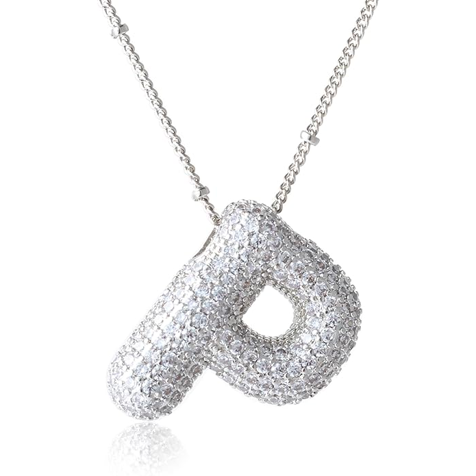 ICY CRYSTAL INITIAL NECKLACE (SILVER)