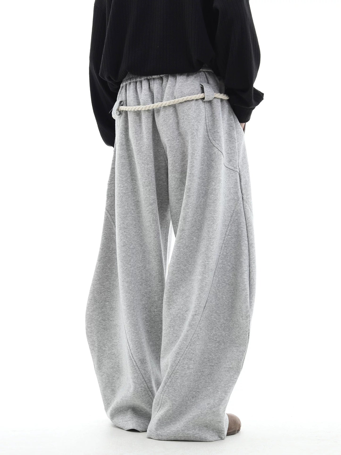 ROPE LACE BAGGY SWEAT PANTS