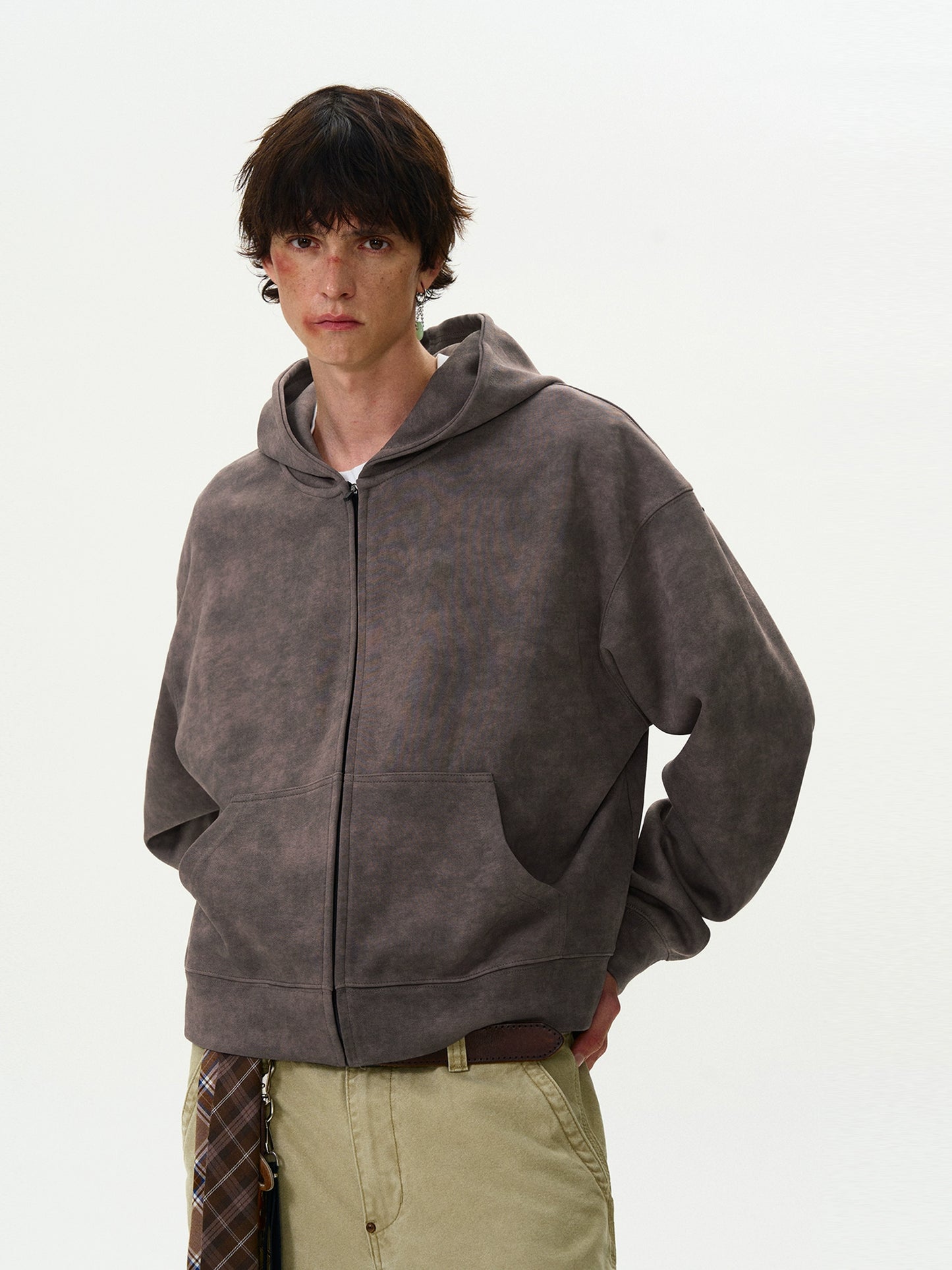 WASHED TIEDYE ZIPPED HOODIE