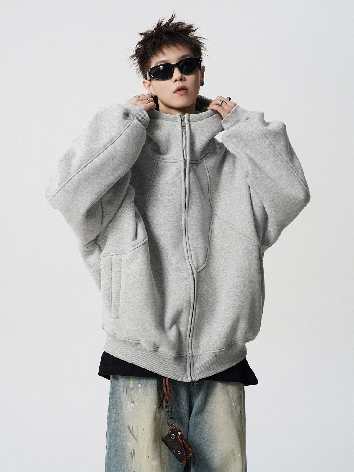 HIGH NECK JIPPED HOODIE