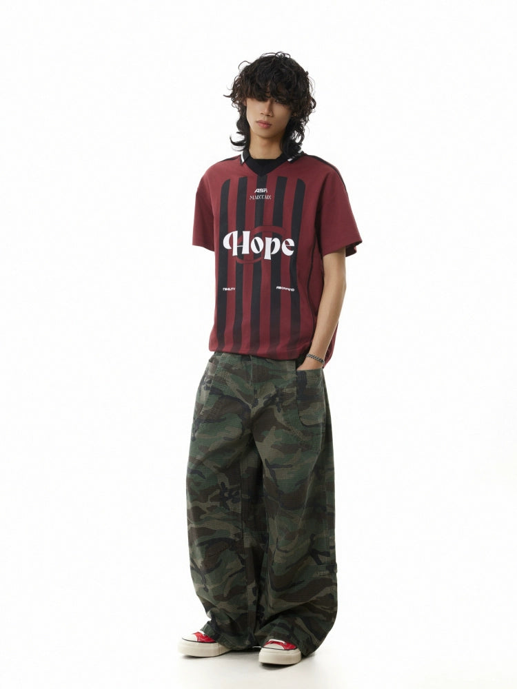 WASHED FADED CAMOUFLAGE CARGO PANTS