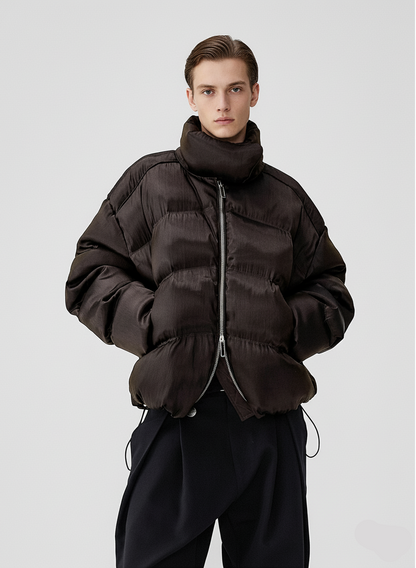 HEAVY LIQUID METAL TEXTURE DOWN JACKET