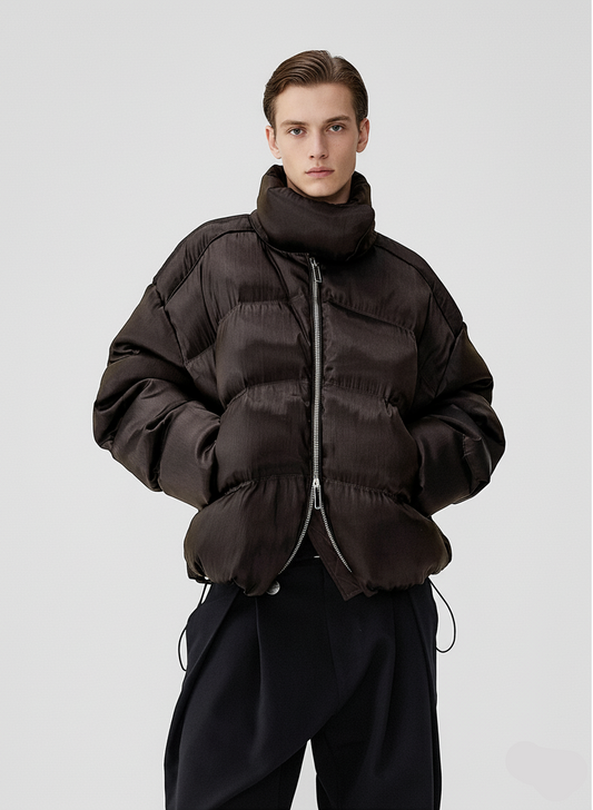 HEAVY LIQUID METAL TEXTURE DOWN JACKET