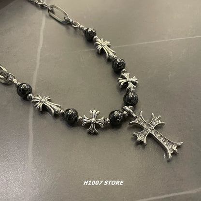 GOTHIC LAYERED CROSS NECKLACE