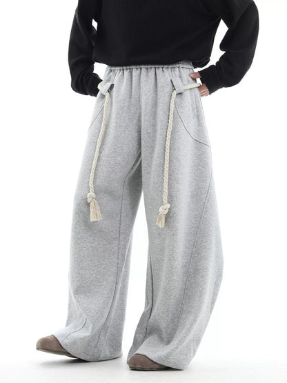 ROPE LACE BAGGY SWEAT PANTS