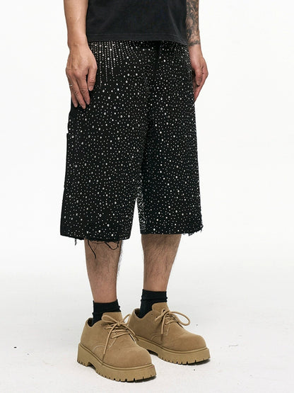 RHINESTORE HALF DENNIM