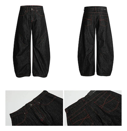 LOOSE FIT RAW EDGE BAGGY JEANS