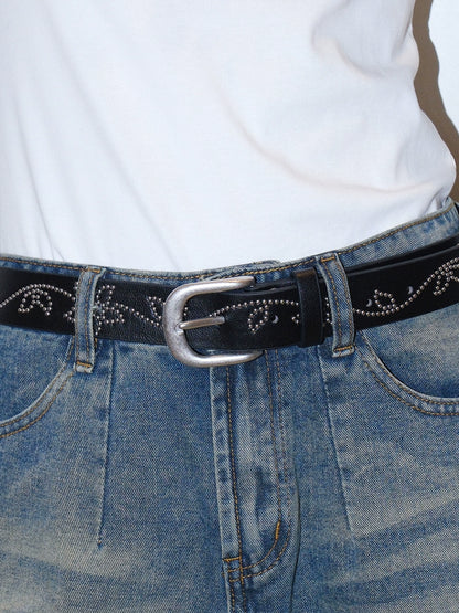 WESTERN STUDDED LEATHER BELT