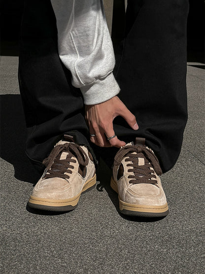 SUEDE PANEL VINTAGE CHUNKY SNEAKERS