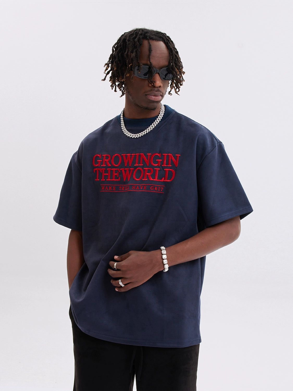 EMBROIDERY SUEDE T-SHIRTS