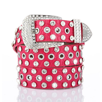 RHINESTONES PIN BUCKLE BELT