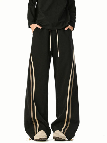 DOUBLE LINE WIDE SWEAT PANTS