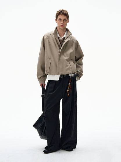 AMERICAN LOOSE DECONSTRUCTED RIVET FLIGHT JACKET