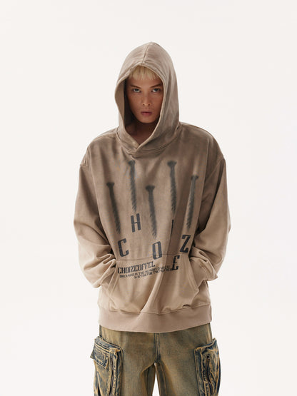 WASHED GRADIENT NAIL HOODIE