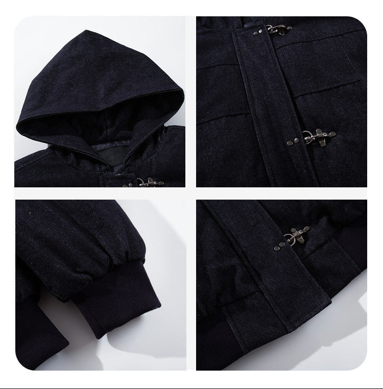 DENIM HOOD FIREMAN JACKET