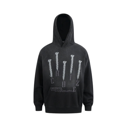 WASHED GRADIENT NAIL HOODIE