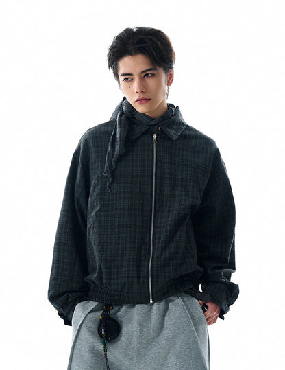 REVERSIBLE CLASSIC PLAID COLLAR JACKET