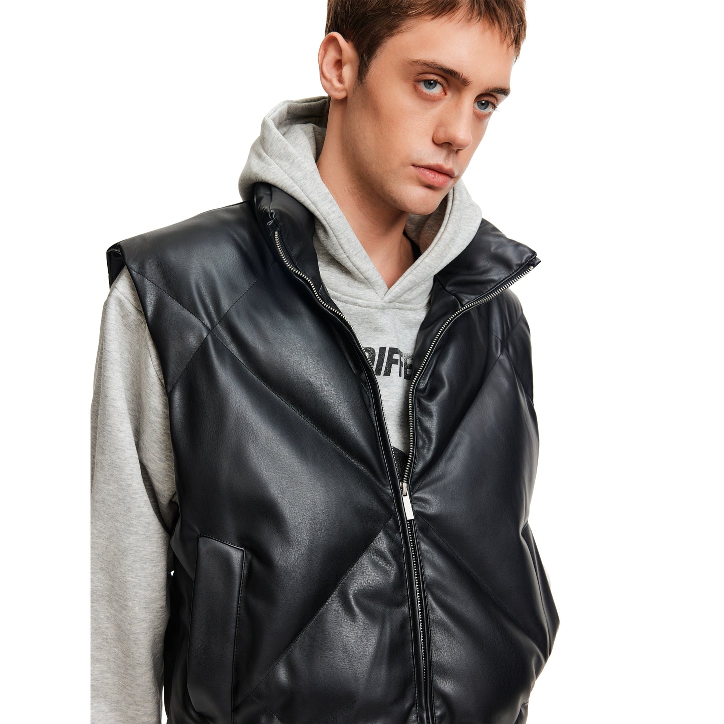 PU LEATHER PADDED VEST