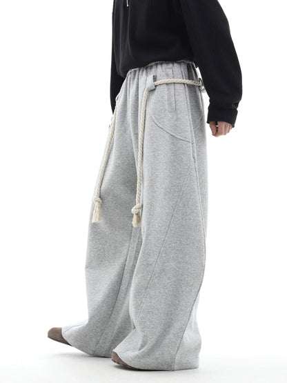 ROPE LACE BAGGY SWEAT PANTS