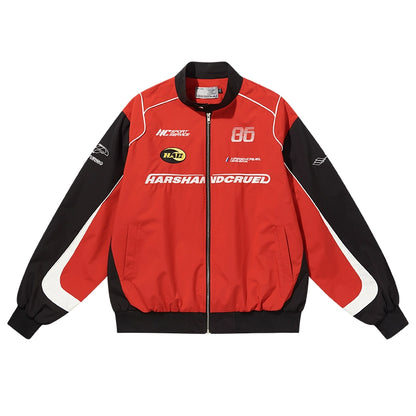 CONTRASTING MOTORCYCLE RACING JACKET HAR18