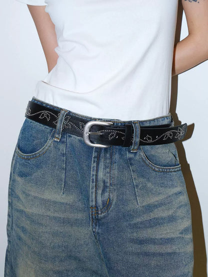 WESTERN STUDDED LEATHER BELT