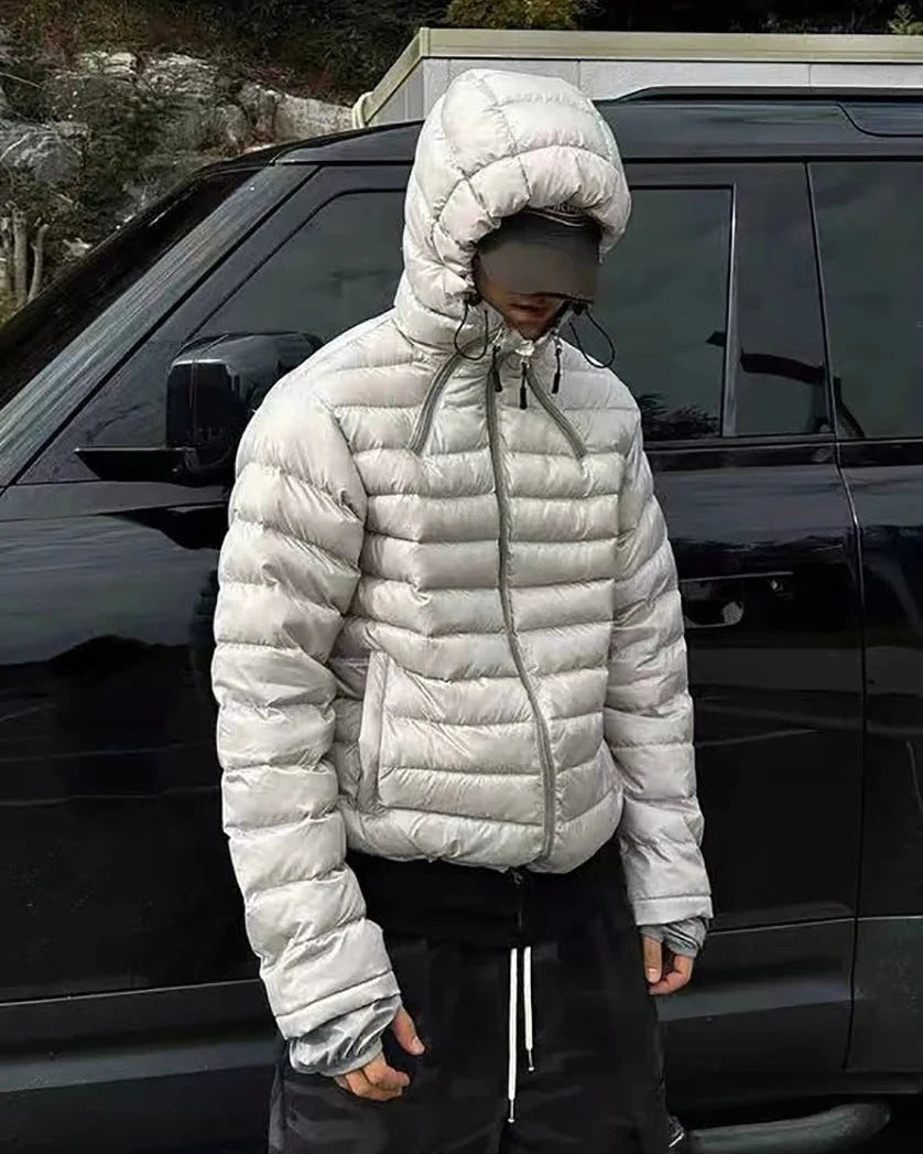 OVERSIZED HOOD CROPPED PUFFER JACKET