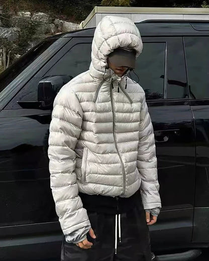 OVERSIZED HOOD CROPPED PUFFER JACKET