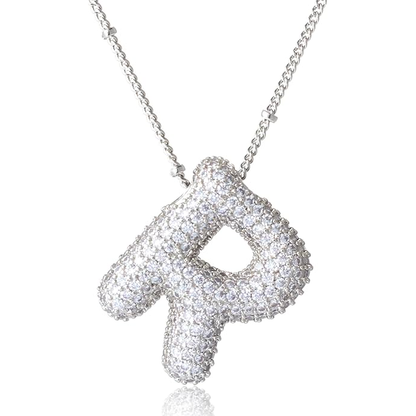 ICY CRYSTAL INITIAL NECKLACE (SILVER)