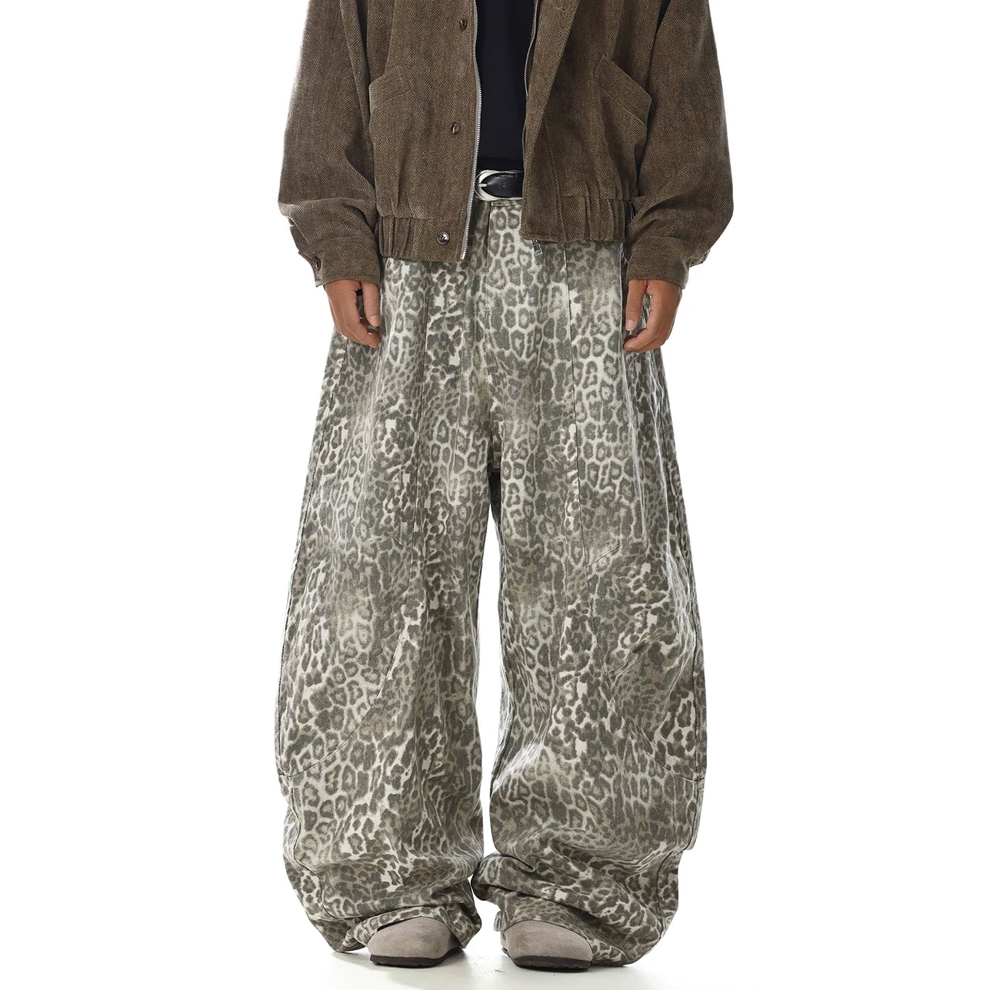 WIDE SILHOUETTE LEOPARD TROUSERS