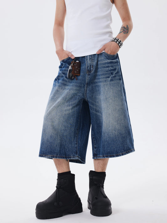 RETRO RIPPLE WSHED DENIM SHORTS