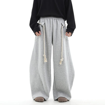 ROPE LACE BAGGY SWEAT PANTS
